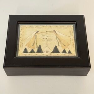 Wood Jewelry Music Box - Plays ‘Carousel Waltz’